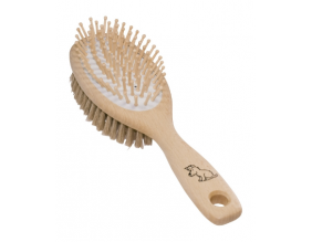 Brosse chien en soies claires et tiges de bois