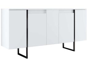 Buffet en aggloméré pieds en métal Luxe (Blanc et noir)