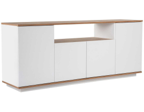 Buffet 4 portes en aggloméré Arista (Blanc et Pin)