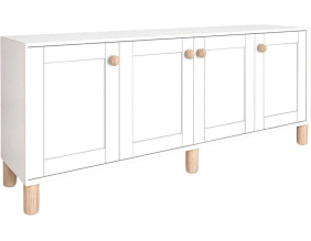 Buffet 4 portes en aggloméré Bohemian (Blanc)