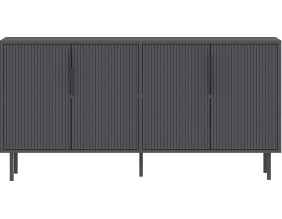 Buffet 4 portes en aggloméré Clara (Anthracite)