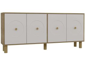 Buffet 4 portes en aggloméré Deren Bohem (Blanc)