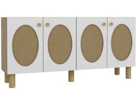 Buffet 4 portes en aggloméré Elisa Bohem (Blanc et chêne)