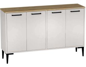 Buffet 4 portes en aggloméré Frezya (Blanc)