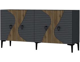 Buffet 4 portes en aggloméré Genus (Noyer et anthracite)