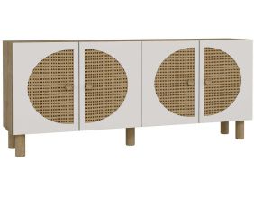 Buffet 4 portes en aggloméré Inci Bohem (Blanc et chêne)