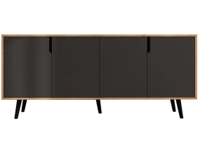 Buffet 4 portes en aggloméré Latina Modern (Anthracite et chêne)