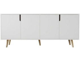 Buffet 4 portes en aggloméré Latina Modern (Blanc)