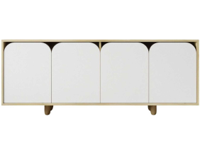 Buffet 4 portes en aggloméré Lazio Bohem (Blanc et chêne)
