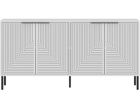 Buffet 4 portes en aggloméré Lurea (Blanc)