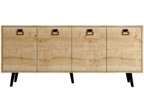 Buffet 4 portes en aggloméré Mirza Modern (Chêne)