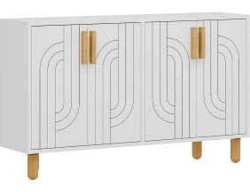 Buffet 4 portes en aggloméré Rodney (Blanc)