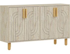 Buffet 4 portes en aggloméré Rodney (Travertine)