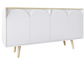 Buffet 4 portes en aggloméré Venezia (Blanc et chêne)