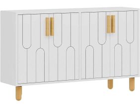 Buffet 4 portes en aggloméré Vincent (Blanc)