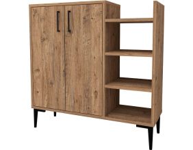 Buffet 2 portes et étagères en aggloméré Leskar