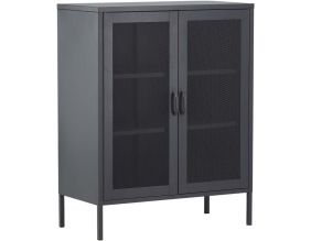 Buffet 2 portes grillagées en acier Misha (Gris)