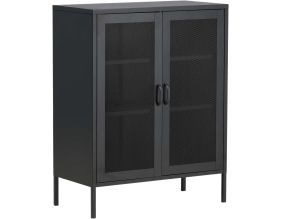 Buffet 2 portes grillagées en acier Misha (Noir)