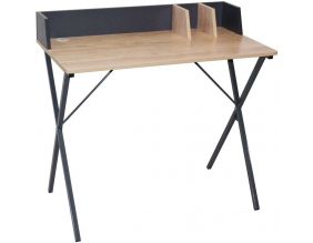 Bureau en bois et métal Brice (Gris)