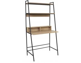 Bureau en bois et métal avec étagères Zack (Noir)