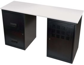 Bureau design en métal (Noir mat)