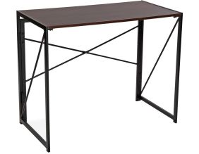 Bureau pliable en métal et bois (Noir)
