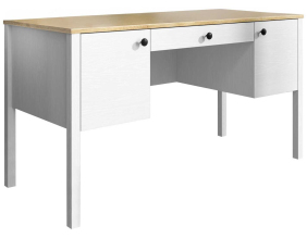 Bureau avec rangements en aggloméré Frannie (2 placards et 1 tiroir)