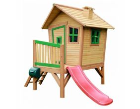 Cabane enfant originale avec terrasse sur pilotis Robin