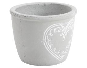 Cache pot coeur en ciment (Diamètre 15cm)