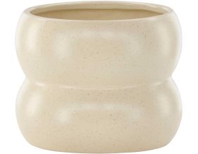 Cache pot Dapne 16*16*13cm (Beige et noir)