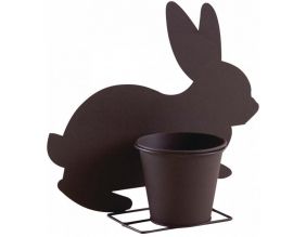 Cache-pot lapin en métal vieilli