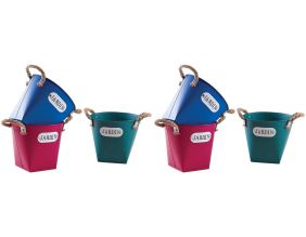 Cache pot en métal coloré 19 cm Jardin (Lot de 6)