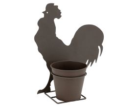 Cache-pot en métal rouillé