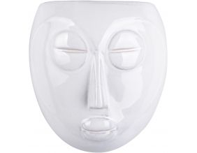 Cache pot mural Mask 17 cm (Blanc)