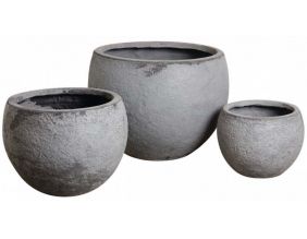 Cache-pot rond en fibre de ciment (Lot de 3)