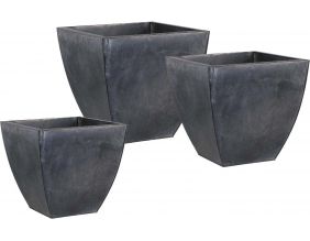 Cache pot en zinc noir (Lot de 3)