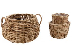 Cache-pots assortis en rotin (Lot de 3)