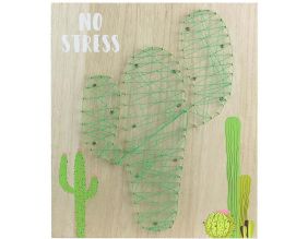 Cactus lumineux sur chassis en bois no stress 35 cm