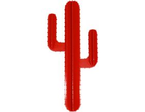 Cactus mural 2 branches en aluminium 70 cm (Rouge)