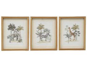 Cadre décorarif Safari 20 x 25 cm (Lot de 3)