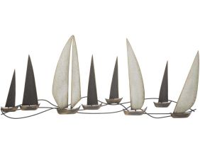 Cadre décoratif en métal bateaux Regata 119 x 3 x 51 cm