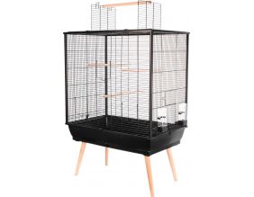 Cage Neo Jill pour oiseaux domestiques sur pieds (Noir)