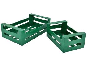 Cagette en métal coloré (Lot de 2) (Vert tamegroute)