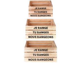 Cagettes de rangement La vie en famille (Lot de 3)