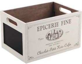 Caisse en bois épicerie fine avec ardoise