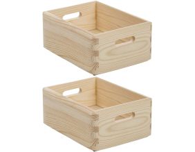 Caisse en bois de rangement (Lot de 2)