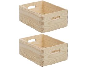 Caisse en bois de rangement (Lot de 2)