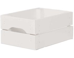 Caisse de rangement en pin petit modèle 31 x 25 15 cm (Blanc)