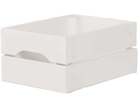 Caisse de rangement en pin petit modèle 31 x 23 x 15 cm (Blanc)