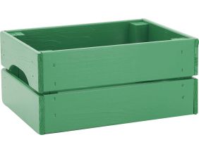 Caisse de rangement en pin petit modèle 31 x 23 x 15 cm (Vert menthe)